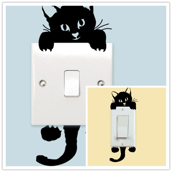 Wall Decor Cat Wall Stickers Light Switch Decor Art Mural Nursery Room Decorations Wallpapers For Childrens Rooms Princess Wall Decals