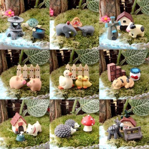 Set Of 3x Animal 2017 Top Selling DIY Fairy Garden Ornament Miniature Resin Figurine Craft Plant Pot Decor AL3310