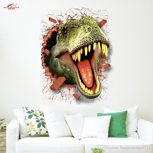 The new cool fashion 3D stereo simulation dinosaur car unicorn wall stickers new stickers creative decorative stickers