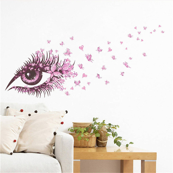 Sexy Girl Eyes Butterfly Wall Stickers Living Bedroom Decoration Diy Home Decals Mual Poster Girls Room Decor