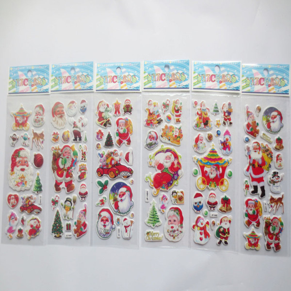 Santa Claus snowman puffy stickers room decoration cartoon bubble sticker children kids gifts chirstmas ornament