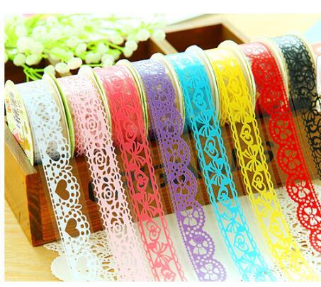 Fresh and colorful hollowed lace, hand lace, tape, DIY album, decorative waterproof adhesive tape, sticker.