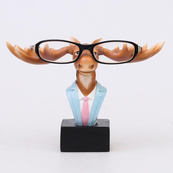 Original Design Deer Glasses Stand Handmade Resin Craft Lovely Eyeglass Sunglasses Holder Animal Ornament Figurine Home Decor Vase 87