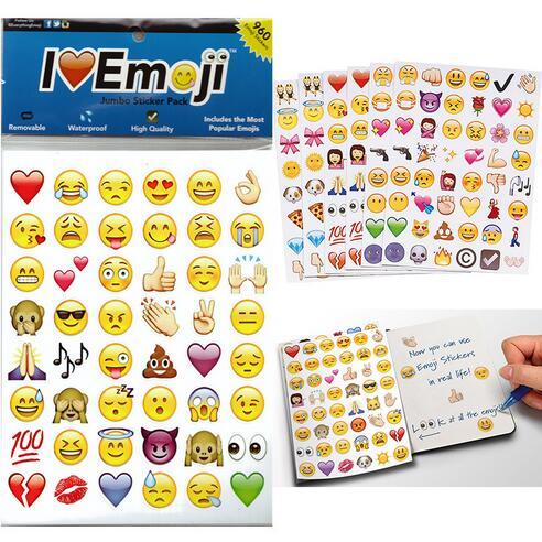 Emoji Sticker Pack 912 Emoji Stickers Most Popular Emojis For Mobile Phone Kids Rooms Home Decor Tablet 19 Sheets Pack DHL Free