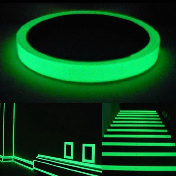 10M 10mm Luminous Tape Night Vision Glow In Dark Self-adhesive Warning Tape Safety Security Home Decoration Tapes