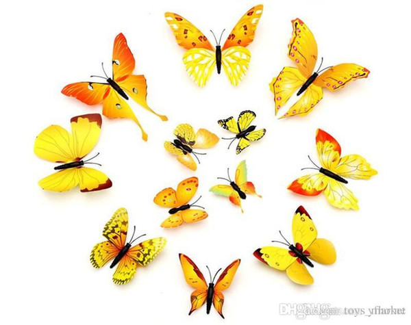 NEW 12pc 3D Art Butterfly Applique Wall Sticker Home Decor Room Art Deco Wallpaper Bedroom Living Room Selection