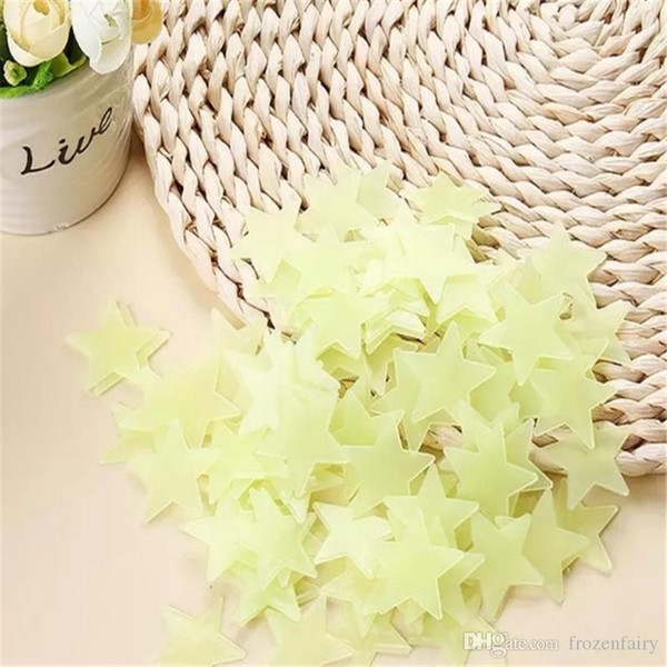 3cm Star Wall Stickers Stereo Plastic Fluorescent Paster Glowing In The Dark Decals For Baby Room 2 3jq C 2018120405