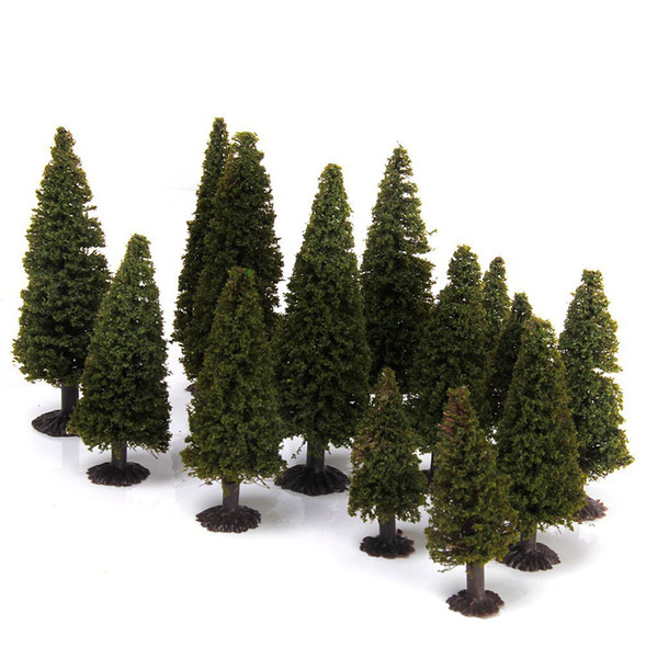 15pcs 1/100 1/150 1/200 Green Scenery Landscape Model Cedar Trees Diorama Miniatures Gift