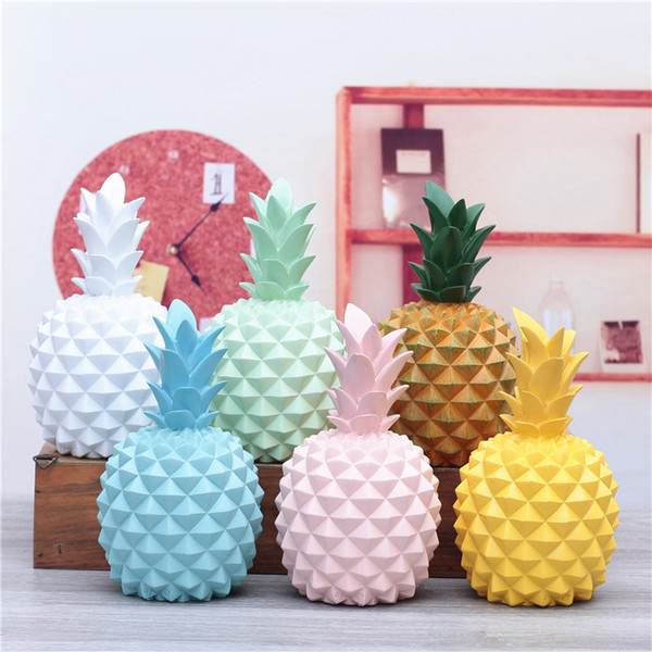 Resin Pineapple Piggy Box Cute Gift Home Decoration Cash Coin Saving Box Creative House Money Box Pineapple Ornament