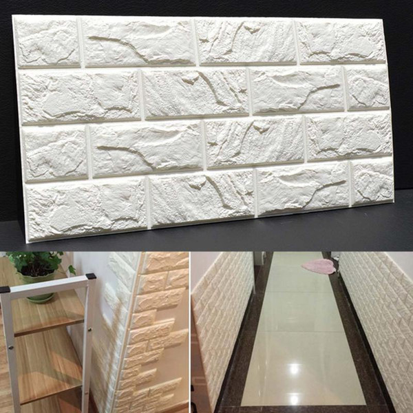 PE Foam 3D DIY Stone Brick Wall Stickers Home Decor Poster Wallpaper For Living Room Kitchen Self-Adhesive Art Mural 60x30cm