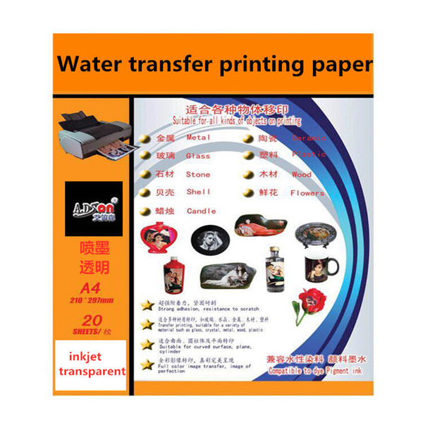 A4 inkjet transparent Water transfer printing bag mail transfer paper decorative stickers design