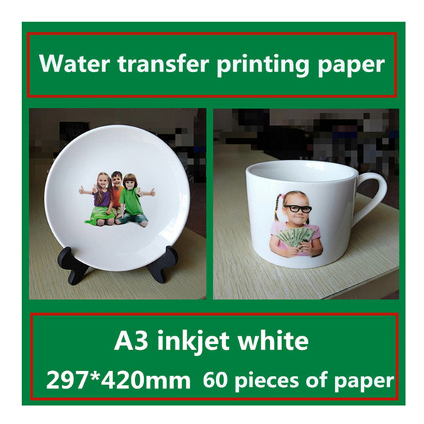 A3 inkjet white water transfer printing paper Ceramic sticker glass pattern transfer