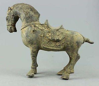 Collectible Home Décor Vintage Decorated Old Handwork Bronze Carved Zodiac Horse Statue Crafts