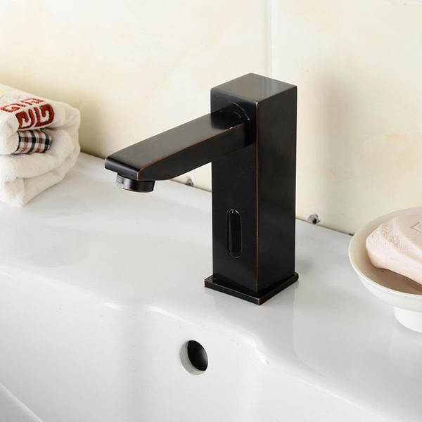 Hot black plated copper faucet European bathroom faucet infrared induction faucet Basin 160313#