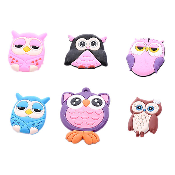 6 p lot kindergarten blackboard paste refrigerator Fridge magnet PVC cartoon Owl Refrigerator magnet Cartoon map