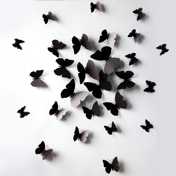 Black Butterfly Simulation of butterfly fridge magnet refrigerator magnets Wall Sticker Or Curtain Decoration with High Quality Halloween