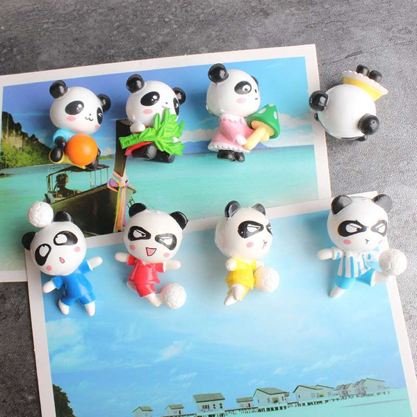 Cartoon panda refrigerator affixed to the lovely Soccer Sports Bear magnetic resin refrigerator decoration pasted animal home decoration