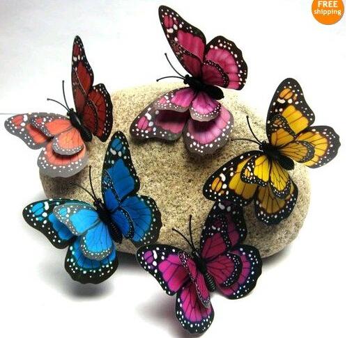 3D wall stickers butterfly fridge magnet wedding decoration home decor Room Decorations butterfly double-sided printing 7cm JIA197