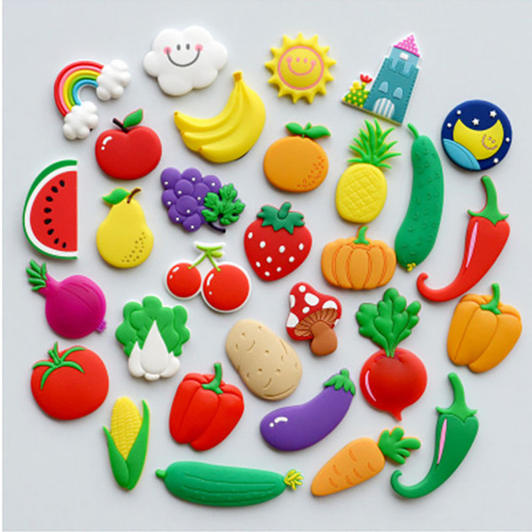 Fruits Vegetable Fridge Magnet 3D Cartoon Refrigerator Magnets Sticker Office Board shoulder Sticker Crafts Home Decor HH7-1366