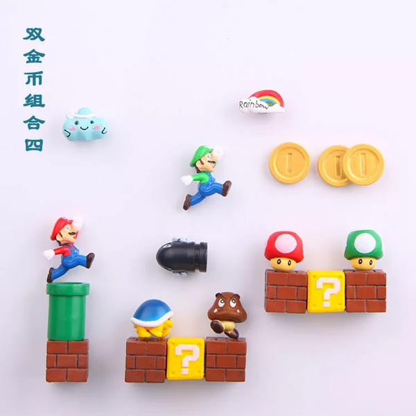 New 3D Super Mario Bros Fridge Magnets Refrigerator Message Sticker Funny Girls Boys Kids Children Student Toys Birthday Gift