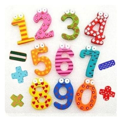 15pcs/Sets Wooden Wooden Colorful Number Fridge Magnets/Refrigerator sticker Baby Early Education Learning Free Shipping