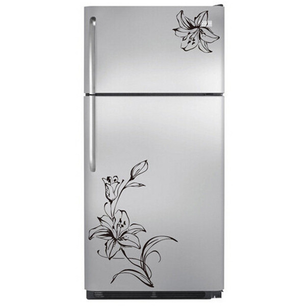 Lily Flower Stickers Fridge Magnets Wall Beautiful Decal Kitchen Refrigerator Flower Home Decor Single-piece Package Fridge Magnets