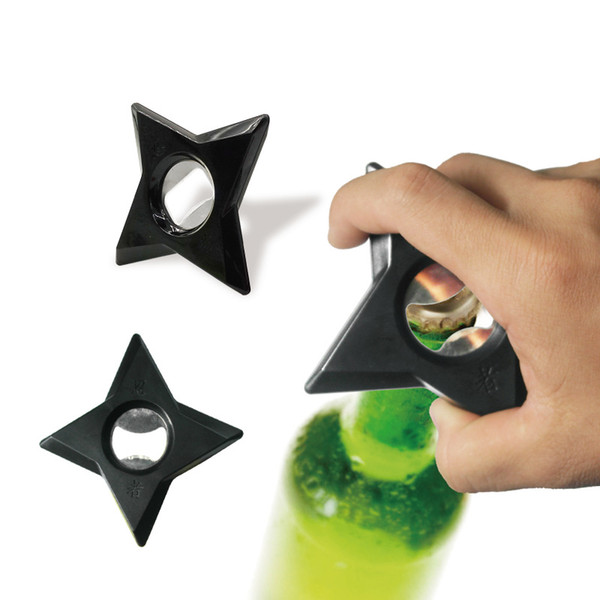 Ninja Fridge Sticker 2 in1 Star Bottle Opener Refrigerator Magnets Shuriken Darts Throwing Dart Fridge Sticker Bar Tool