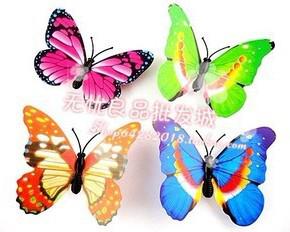 Wholesale - 100 Pcs Small Size Colorful Three-dimensional Simulation Butterfly Magnet Fridge Home Decoration