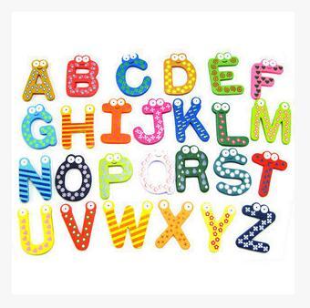 Children Kids English Alphabet Refrigerator Magnets Big Anti-Rust Thickened Baby Wooden Fridge Magnet Magnetic Sticker