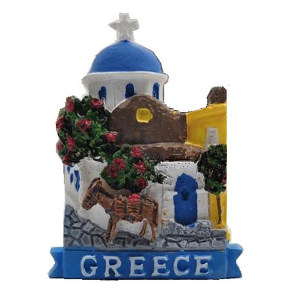 Handmade Painted Greece Featured Scenery Donkey 3D Fridge Magnets World Tourism Souvenirs Refrigerator Magnetic Stickers