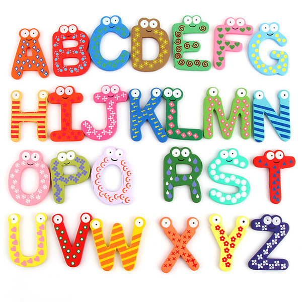 New Arrival wood alphabet fridge magnets novelty magnetic word magnet kids for refrigerator Cheap sale Free Shipping