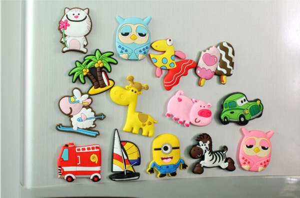 cute silicone Mini magnetic Cartoon Animal fridge magnets whiteboard sticker Refrigerator Magnets Kids gifts Home Decoration supplies