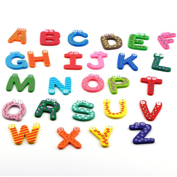 2022hot 1set Fridge Wooden Magnet Baby /Child Toy A-Z ABC Educational Alphabet 26 Letters YKS