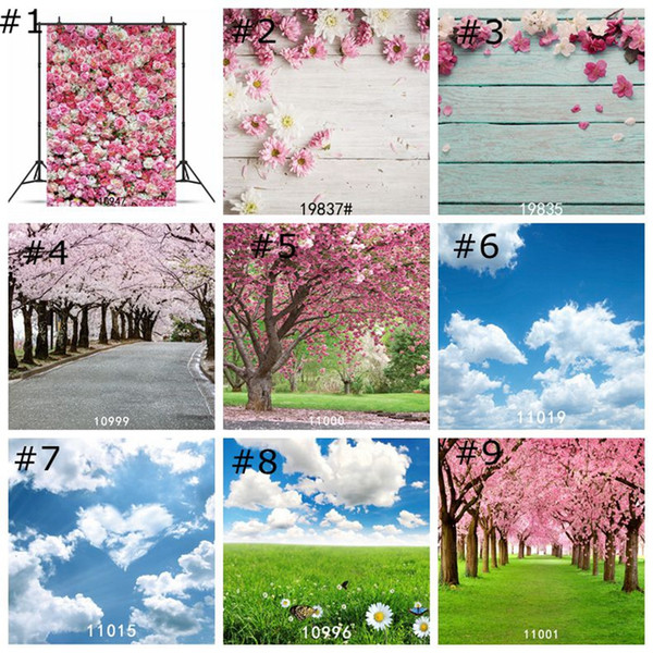 Forest Trees Backdrops cherry blossom tree wallpaper decor spring grass flower Photography Backdrop Photo Props Studio Background 85*125cm