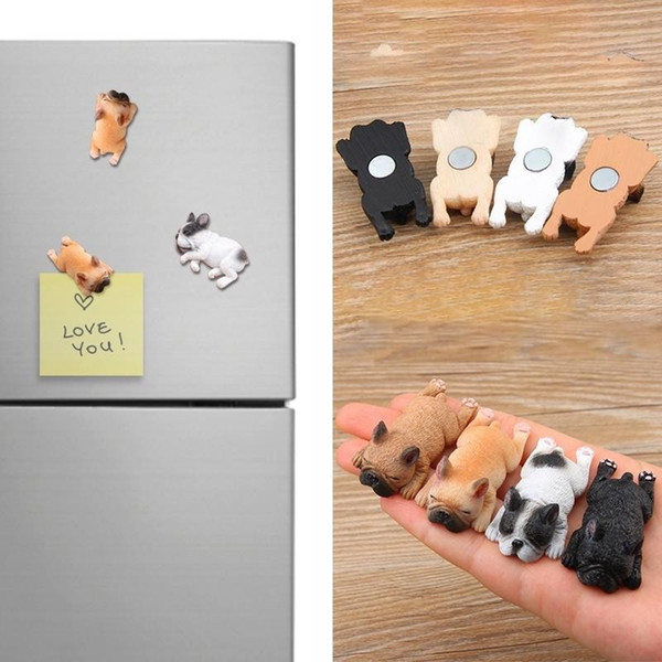 Cute Small French Bulldogs Magnets Sleeping Series Chai Dog DIY Doll Magnetic Stickers Cartoon Mini Toys Doll For Fridge Decoration Hobbies