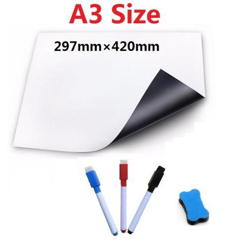 A3 297*420*0.3mm Soft Magnetic Whiteboard Fridge Magnetic White Board Marker Magnets Writing Board