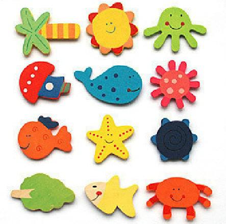 free shipping 480pcs/lot Cute animal Wooden fridge magnet Memo Sticker