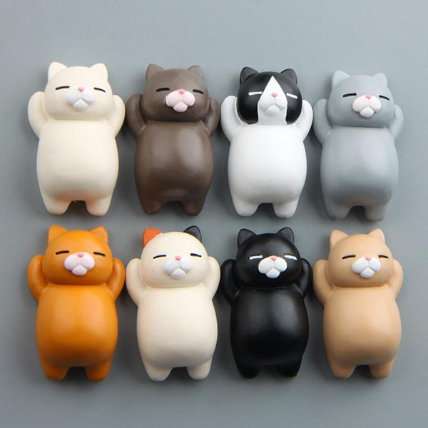 Cute Cats Cartoon Fridge Magnets Three-dimensional Magnetic Buckle Refrigerator Stickers Action Home Decoration 8 Style Hot