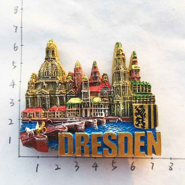 Germany Dresden landmark building three-dimensional tourist souvenir magnetic stickers refrigerator stickers