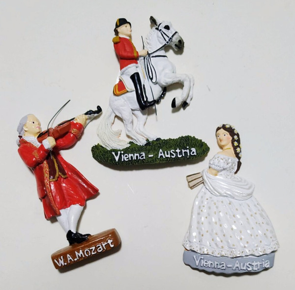 Hot Sale Austria Vienna Princess Mozart 3D Fridge Magnets Tourism Souvenirs Refrigerator Magnetic Stickers Home Decor Gift