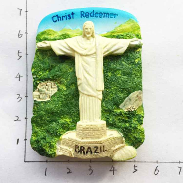 Creative crafts refrigerator attached to Brazil Cristo Redentor three-dimensional scenery magnetic pasted tourist souvenirs