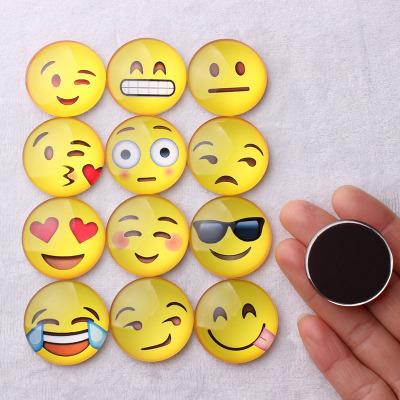 50pcs Smile Face Small Gift Funny Cartoon Magnetic Stickers Fridge Magnet Emoji Pattern Glass Magnets Cartoon Magnetic Sticker Gift