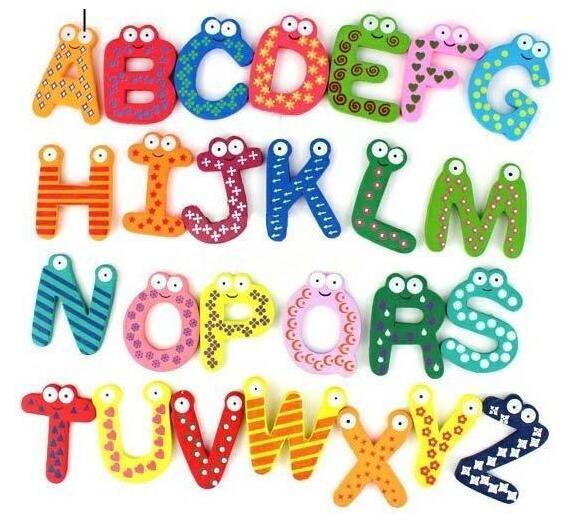 Wholesale 5200pcs Children Kids English Alphabet Refrigerator Magnets Big Anti-Rust Thickened Baby Wooden Fridge Magnet Magnetic Sticker