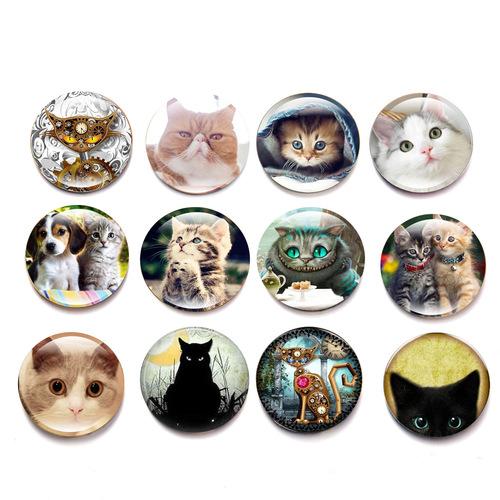 Keep Calm and Love Cats 30 MM Fridge Magnet Cat Lover Gift Glass Cabochon Magnetic Refrigerator Stickers Note Holder Home Decor