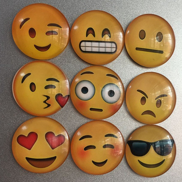 Fridge Magnet Emoji Glass Cabochon 30MM Magnets Home Decor Refrigerator Magnetic Sticker Kitchen Decoration DIY Accessories Wholesale