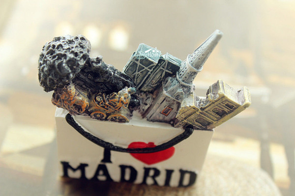 Spain Madrid Famous Landmarks in the Bag Travel Souvenir 3D Fridge Magnet