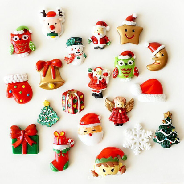 Christmas Creative 3D Fridge Magnets Cute Cartoon Fashion Santa Claus Christmas Tree Resin Magnetic Sticker Funny Refrigerator Toy