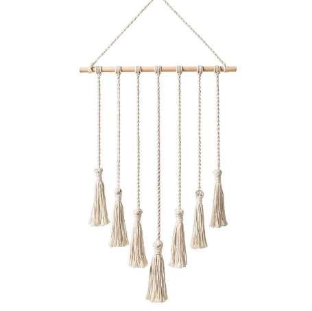 Hanging Photo Display Macrame Wall Hanging Pictures Organizer Home Decor, with 25 Wood Clips