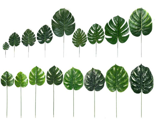 Tropical Leaves Party Decoration Artificial Tropical Palm Monstera Plant Leaves Imitation Leaf Hawaiian Luau Aloha Party Jungle Theme