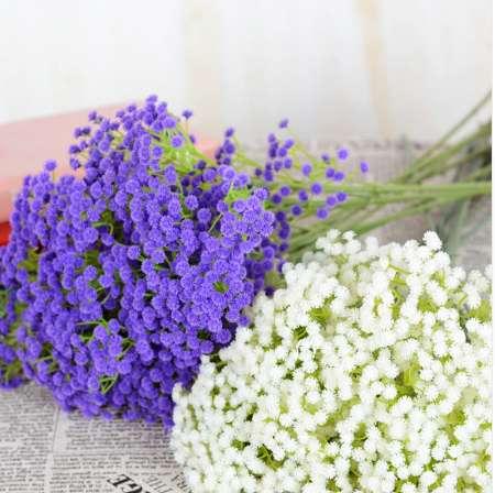 1pic 160head Rustic Artificial Flowers white Gypsophila Fake Bouquet plastic for Bride Wedding Home DIY Decorations mantianxing